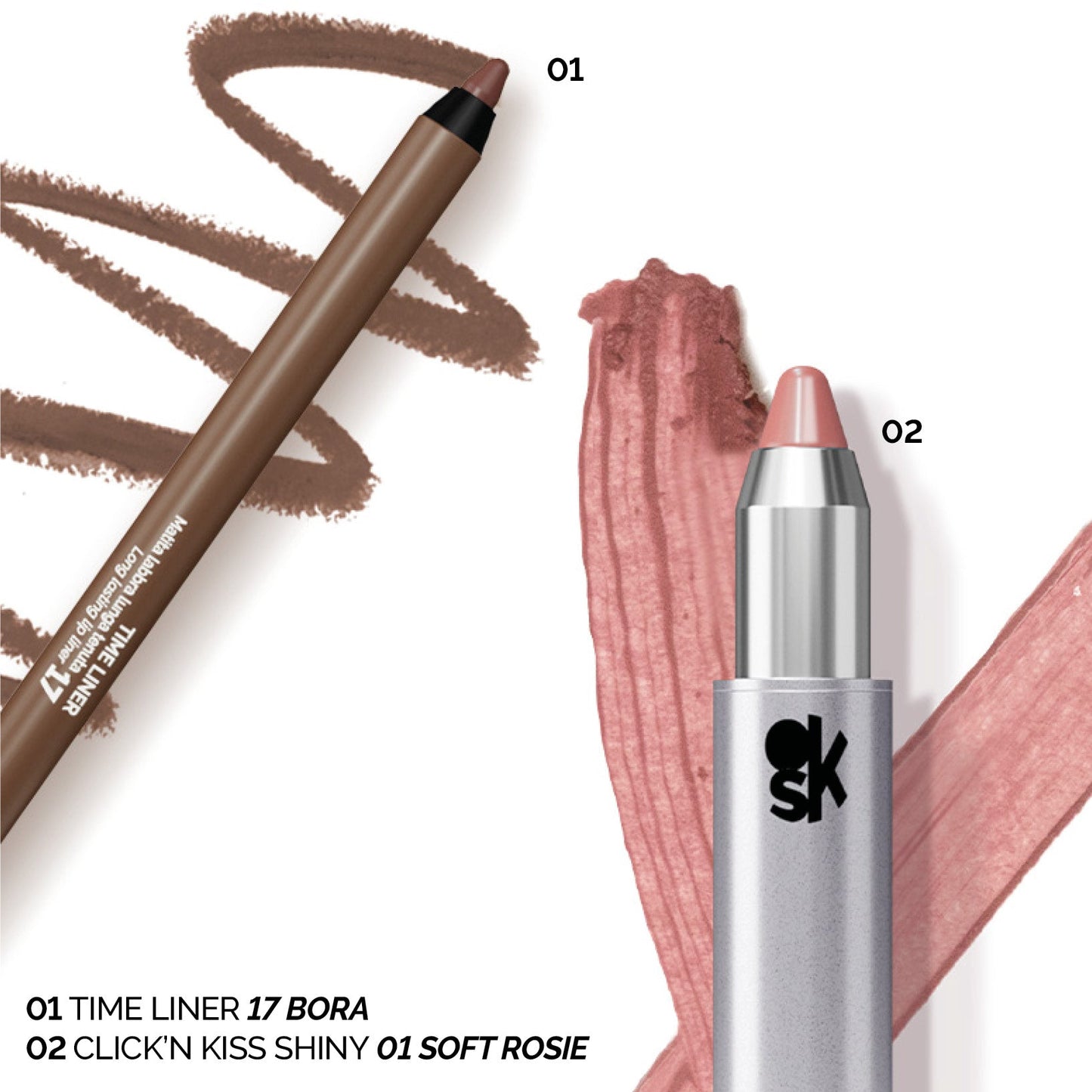 SHINE AND LINE LIP COMBO – TIME LINER 17 + CLICK ‘N KISS SHINY 01