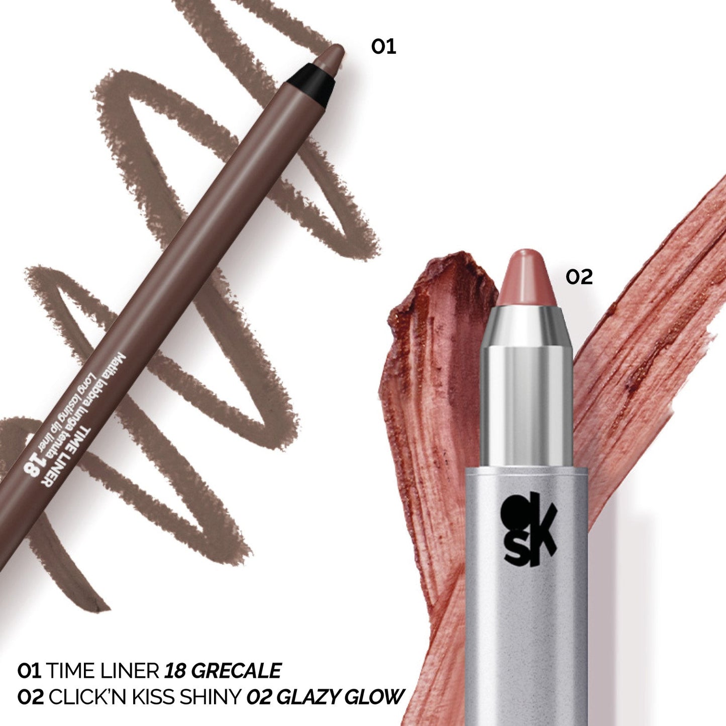 SHINE AND LINE LIP COMBO – TIME LINER 18 + CLICK ‘N KISS SHINY 02