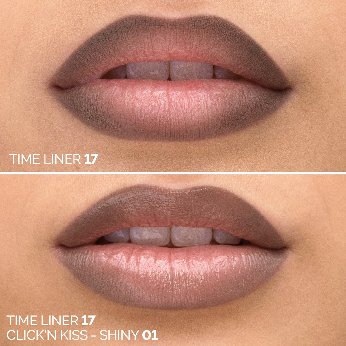 SHINE AND LINE LIP COMBO – TIME LINER 17 + CLICK ‘N KISS SHINY 01