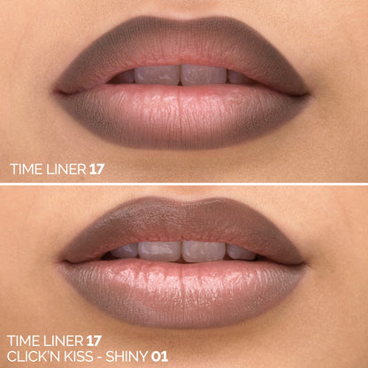 SHINE AND LINE LIP COMBO – TIME LINER 17 + CLICK ‘N KISS SHINY 01