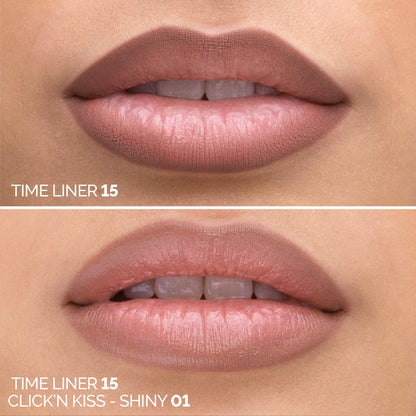 SHINE AND LINE LIP COMBO – TIME LINER 15 + CLICK ‘N KISS SHINY 01
