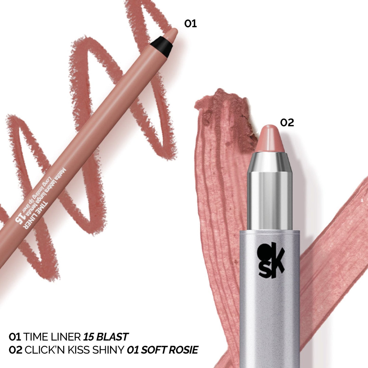 SHINE AND LINE LIP COMBO – TIME LINER 15 + CLICK ‘N KISS SHINY 01